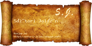 Sátori Jolán névjegykártya